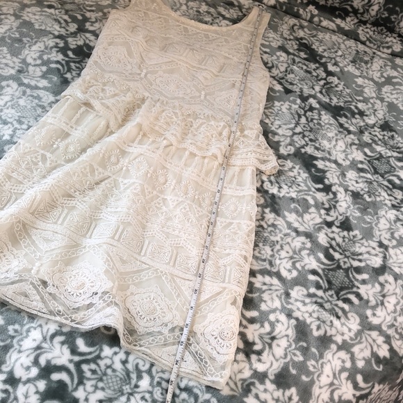 COPY - AEO Crochet Mesh Overlay Peplum Sleeveless Dress FINAL PRICE - Picture 10 of 11